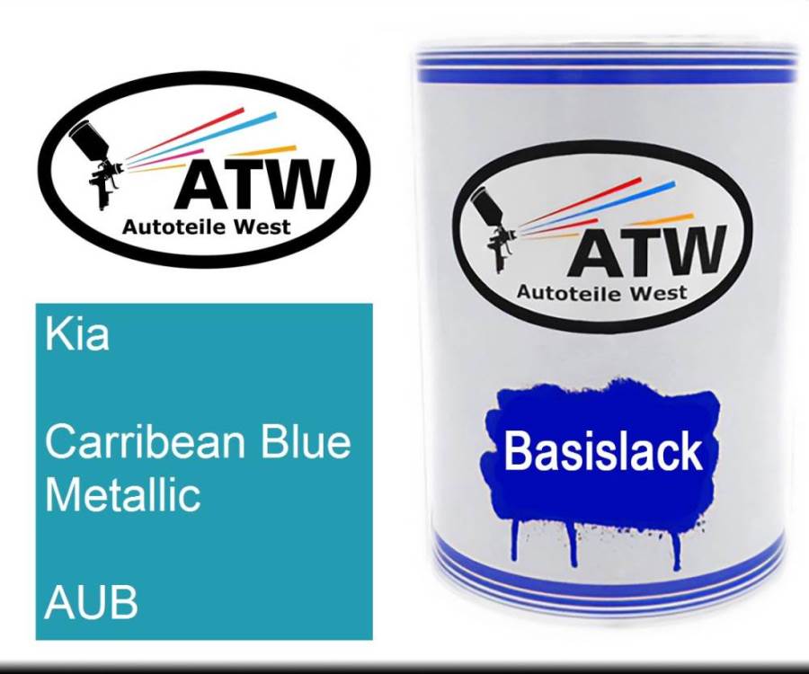 Kia, Carribean Blue Metallic, AUB: 500ml Lackdose, von ATW Autoteile West.